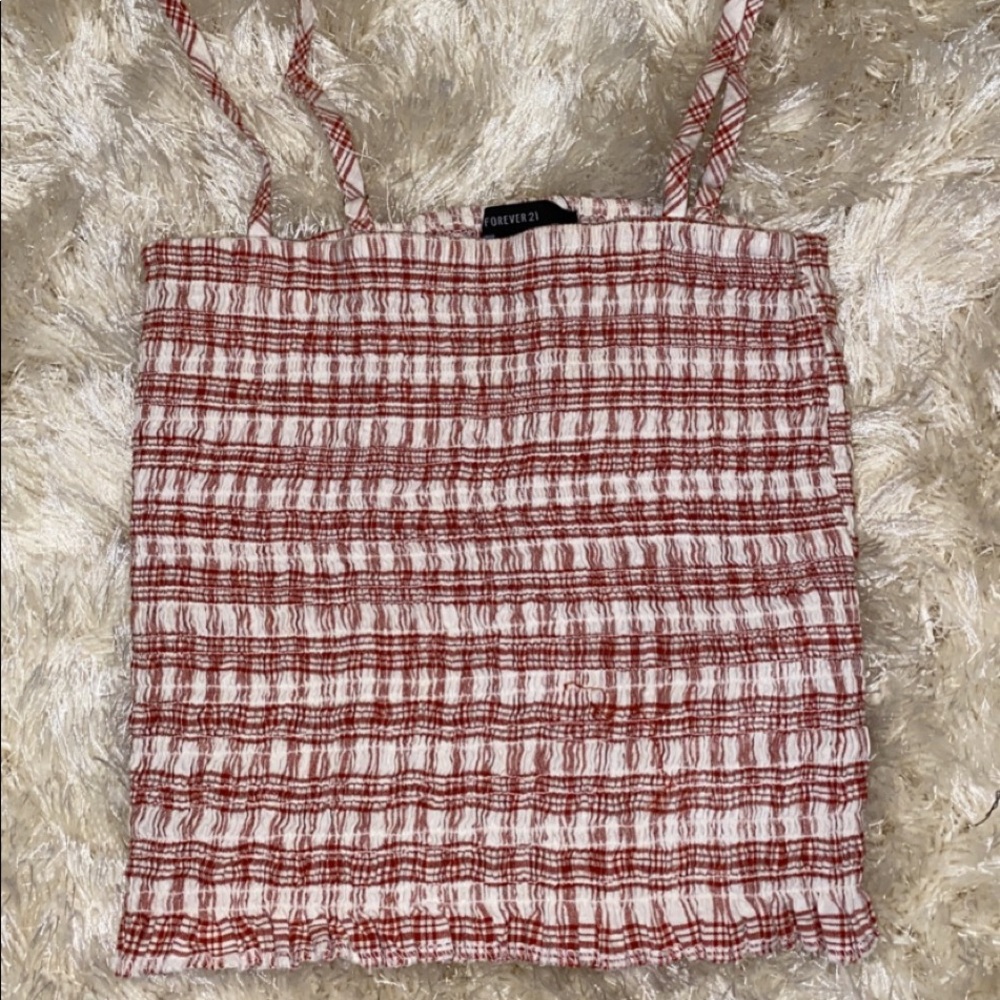 Red & white plaid tank